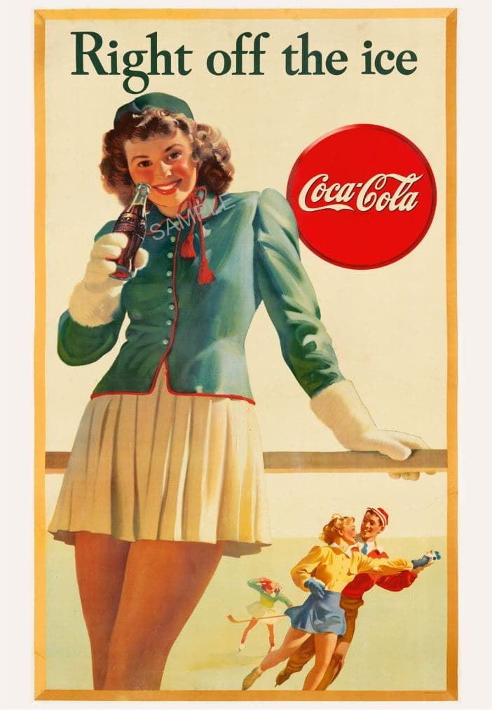coke coca cola 50s girl skating 4761 dv p